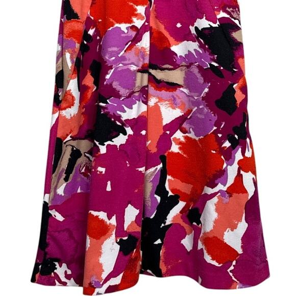 Trina Turk Robles Watercolor Art Sleeveless Halter Style Mini Dress 2 Pink Black - Picture 8 of 15